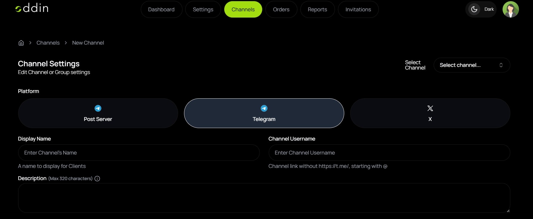 Settings Page